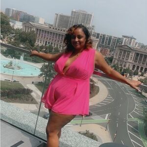 Fashion Nova Vibrant Pink Jumpsuit